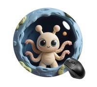Clay Alien Round Mouse Pad, Cute Non-Slip Rubber Base Desk Mat, Funny Small Mousepad for Office & Gaming, Decorative Computer Accessories for Home Office Desk 7.8 Inch