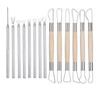 Clay Carving Tools, 14 PCS Pottery Ribbon Sculpting Tools Kit with Feather Wire Texture and Needle Detail Tool, Aluminum Pottery Carving Tool Ceramic Wire Loop Sculpture Set for Modeling Trimming