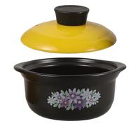 Clay Casserole for Braising Soup Cooking with Double Handles 1.3l