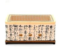 Clay Charcoal Tea Hibachi, Japanese Pottery Hibachi Grill Set With Mesh, Tray, Board, Ventilation, Multiple Sizes(20x14x10cm/8x5.5x4in)
