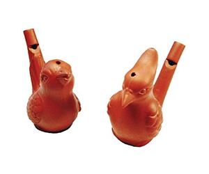 Clay Chirping Bird Water Whistle Ocarina - 1 Supplied,Red