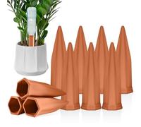 Clay Cone Set, 10 Pcs Clay Watering Cones, Suitable for Indoor Plants and Balcony Flower Boxes, Watering Plants During Vacations, Wine and Pet Bottle Watering Set