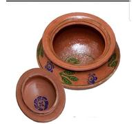 Clay Cooking Handi Pot Mitti Ki Handi Biryani Chicken Serving Pot Open Fire Gas Top with Lid (X-Small)
