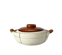 Clay Cooking Pot for Rice and Stews, 2-in-1 Earthenware Cookware with Lid, Versatile Hot Pot for Home Cooking, Ideal for Shabu-Shabu and Soup Dishes