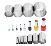 Clay Detail Press Tool Set, 20 Piece Round Shape Group with 12 Open Metal Forms and 8 Small Press Pieces for Jewelry Work and Art Projects Round Clay Shaping Tools Metal Pieces Jewelry Making Art Size
