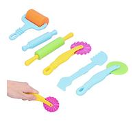 Clay Dough Tools Kit, 6pcs Plastic Clay Rollers Clay Modeling Rollers Mold Cutters Tools Early Creative Creation Tool for Classroom & Household Clay Play