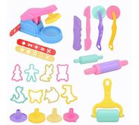 Clay Dough Tools Set - 22 PCS Creative Dough Tools Accessories Kit for Kids with Colourful Cutters, Rollers, Moulds & Presses for Cutting, Shaping & Moulding, Safe Arts & Crafts Gift Set