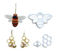 Clay Earring Shape Cutter, 2PCS Three Dimensional Bee Design Clay Earring Cutter Honeycombs Polymers Clay Cutter Handmade Polymers Clay Jewelry Making for Earring Making