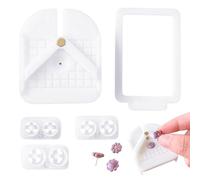 Clay Earring Tool - Acrylic Shaper, Precision Stud Holder | Polymer Post Embedding Tool with Clean Press Feature, Jewelry Craft Aid for Handmade Studio, Home Workshops, and School Use, 6x4cm