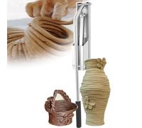 Clay Extruder - Wall Hanging, Stainless Steel Machine, with 4 Modules +Handle, Manual Squeezing -for Pottery Studio, Ceramic Art,Silver
