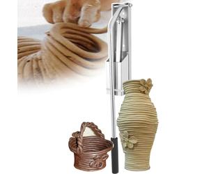 Clay Extruder - Wall Hanging, Stainless Steel Machine, with 4 Modules +Handle, Manual Squeezing -for Pottery Studio, Ceramic Art,Silver