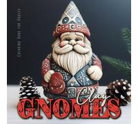 Clay Gnomes Coloring Book for Adults – Christmas 3D Grayscale Pottery Gnomes – 56 pages, 8.5×8.5 in