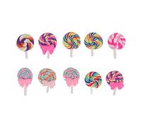Clay Lollipop Decorations Premium Durable Bright Color DIY Craft Supplies for Jewelry Keychain Making 10Pcs Fadeless Soft Clay Candy Toy