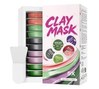 Clay Mask Set, Avocado/Rose/Green Tea/Eggplant/Dead Sea Mud Mask, Deep Pore Cleansing Oil Control, Minimise Pores Travel Portable Individual Travel-Friendly Pack of 10
