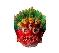 Clay Nazar Battu Mahakal Face Wall Hanging, Negative Energy Remover and Evil Eye Protector for Home, Office or Business Entrance (RED)