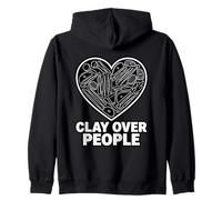 Clay Over People Pottery Humor Ceramic Artist Zip Hoodie