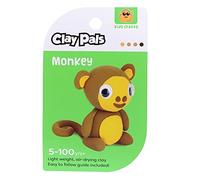 Clay Pals Monkey - Easy Sculpt Fun Fast Air Drying Non Toxic Quick Dry Ultra Light Creative Clay Art and Craft Modelling Set for Kids