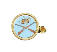 Clay Pigeon Shooting (A) Gold Plated Domed Lapel Pin Badge