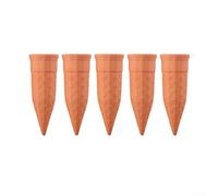 Clay Plant Watering Cones Set,5 Pack Indoor Outdoor Self Irrigation System With Bottle Holder, For Garden Balcony Terrace Plants