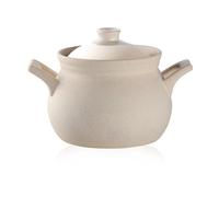 Clay pot for cooking Hot Pot Clay Pots Earthen Pot Earthenware Clay Pot Round Ceramic Casserole Dish with Lid, White Ceramic Soup, Heat-Resistant Ceramic Casserole, Ceramic Cooking Pot,1.6l