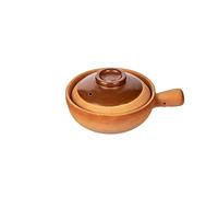Clay Pot for Cooking Rice and Stew, Ceramic Cooking Pot Casserole with Lid, Rice Pots for Cooking Spanish Cuisine, Chinese Clay Pot for Cooking for Authentic Stovetop Experience,7.5in,Beige