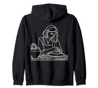 Clay Pot Line Art Potter Zip Hoodie