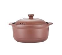 Clay pot with lid - Unglazed stoneware pot, Korean stoneware pot for Dolsot Bibimbap, Red clay pot, Ovenproof terracotta cooking pot (1800 ml/68 oz), T4, G