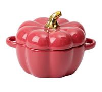 Clay pots for Cooking, Saucepans Soup Bowl with Lid and Handle Large Serving Tureen Shape Double Ear Cookware(Red)