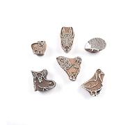 Clay Printing Stamps Farm Animals Set of 6 - Wooden Printing Blocks Pig Sheep Chicken Duck Horse Block Printing Stamps for Fabric