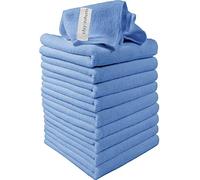 Clay Roberts Microfibre Cleaning Cloths, 40cm x 30cm - Pack of 10, Blue, Machine Washable, Polishing, Waxing & Dusting Cloth, Lint-Free, Kitchen Towel, Car Cleaning, Microfiber