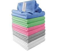 Clay Roberts Microfibre Cleaning Cloths, 40cm x 30cm - Pack of 10, Mixed Colours, Machine Washable, Polishing, Waxing & Dusting Cloth, Lint-Free, Kitchen Towel, Car Cleaning, Microfiber