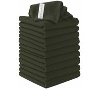 Clay Roberts Microfibre Cleaning Cloths, 40cm x 30cm - Pack of 10, Sage Green, Machine Washable, Polishing, Waxing & Dusting Cloth, Lint-Free, Kitchen Towel, Car Cleaning, Microfiber
