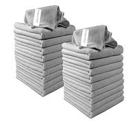 Clay Roberts Microfibre Cleaning Cloths, 40cm x 30cm - Pack of 20, Grey Cloths, Machine Washable, Polishing, Waxing & Dusting Cloth, Lint-Free, Kitchen Towel, Car Cleaning, Microfiber