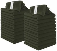 Clay Roberts Microfibre Cleaning Cloths, 40cm x 30cm - Pack of 20, Sage Green Cloths, Machine Washable, Polishing, Waxing & Dusting Cloth, Lint-Free, Kitchen Towel, Car Cleaning, Microfiber