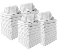 Clay Roberts Microfibre Cleaning Cloths, 40cm x 30cm - Pack of 40, White, Machine Washable, Polishing, Waxing & Dusting Cloth, Lint-Free, Kitchen Towel, Car Cleaning, Microfiber