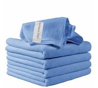 Clay Roberts Microfibre Cleaning Cloths, 40cm x 30cm - Pack of 5, Blue, Machine Washable, Polishing, Waxing & Dusting Cloth, Lint-Free, Kitchen Towel, Car Cleaning, Microfiber