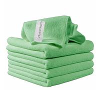 Clay Roberts Microfibre Cleaning Cloths, 40cm x 30cm - Pack of 5, Green, Machine Washable, Polishing, Waxing & Dusting Cloth, Lint-Free, Kitchen Towel, Car Cleaning, Microfiber