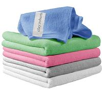 Clay Roberts Microfibre Cleaning Cloths, 40cm x 30cm - Pack of 5, Mixed Colours, Machine Washable, Polishing, Waxing & Dusting Cloth, Lint-Free, Kitchen Towel, Car Cleaning, Microfiber