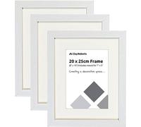 Clay Roberts Photo Picture Frames 8 X 10, White, Pack Of 3, Includes Mount For 7 X 5 Prints, Freestanding And Wall Mountable, 10X8