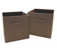 Clay Roberts Storage Cubes, Storage Boxes, Pack of 2, Brown, Fabric Basket Set for Storage Units, 25cm x 25cm x 25cm, Brown Baskets, Boxes, Box, Unit Cubes