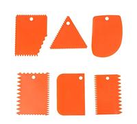 Clay Scraper Tools for Sculpture, Orange Plastic Handle, 6 Pieces, DIY Carving Set