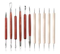 Clay Sculpting Modelling Tools, 11PCS Polymer Clay Tool Double-Ended Stainless Steel Wooden Wax Clay Sculpting Carving DIY Tools Pottery Air Drying Tools