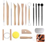 Clay Sculpting Tools, 17Pcs Polymer Clay Tools, Air Dry Clay Tools, Modeling Clay Tools Set for Adults Beginners Pottery Ceramics Sculpture Carving Scraper