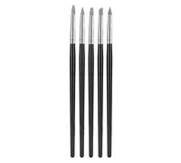 Clay Sculpting Tools 5 Pc Silicone Tips Metal Handles | Non-slip grip, easy-clean silicone and metal, for clay paper clay ceramic shaping, lightweight portable set