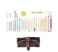 Clay Sculpting Tools - Complete 36 Piece Ceramic Kit Wooden Silicone Steel Craft Tools,Versatile Ceramic Accessories | Carving Molding Drawing Shape Puncture Modeling Art Su