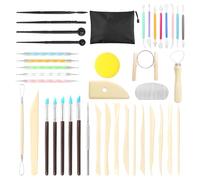 Clay Sculpting Tools Kit - Polymer Clay Tools, Modelling Tools, Ball Stylus Dotting Tools, Ceramic Tools, Carving Tools,Pottery Tools with Storage Bag for Adults Beginners Embossing Carving Cera (41)