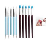 Clay Sculpting Tools, Polymer Clay Tools, 5 Pcs Silicone Polymer Clay Tools Soft Rubber Tip Modelling Pen Paint Brush Clay Modelling Carving Dotting Tool for Pottery Sculpture Cake Fondant