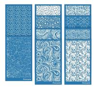 Clay Silk Screen Stencil Kit - 10 Pcs Marble Pattern Reusable Polymer Clay Stencils Silkscreen Print Mesh Transfer Stencils Polymer Clay Tools for Polymer Clay Earrings Jewelry Making
