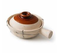 Clay Single Handle Earthenware Casserole Pot, 16cm, Wired, for Clay Pot Rice, Soups and Stews