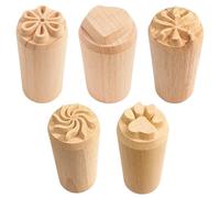 Clay Stamps for Pottery, 5 Wooden Set with Paw Print and Letter Stamps, Rubber for Crafting, Stamp Set for DIY Projects, 2x5 cm